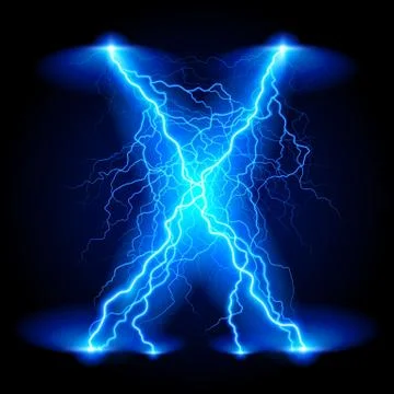 Crosswise lightning lines Stock Illustration