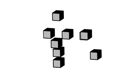 Crossword. Animation of the cubes are going to figure. Cartoon Stock Footage 108621333