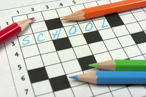 Crossword, back to school Stock Photos