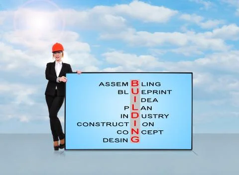 Crossword on construction Foto stock