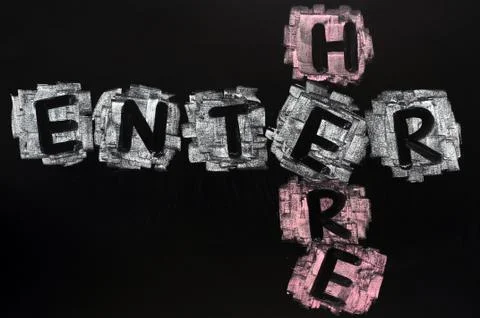 Crossword of enter here Stock-Fotos