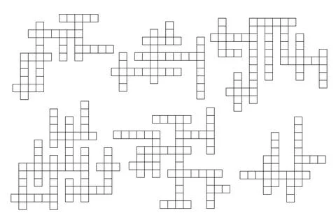 Crossword game grid, vector cross word puzzle Stock Illustration