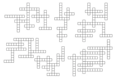 Crossword game grid, vector riddle worksheet Illustrazione stock