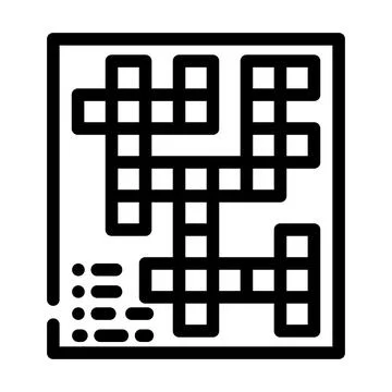 Crossword game line icon vector illustration black Stock Illustration