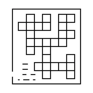 Crossword game line icon vector illustration black 스톡 일러스트