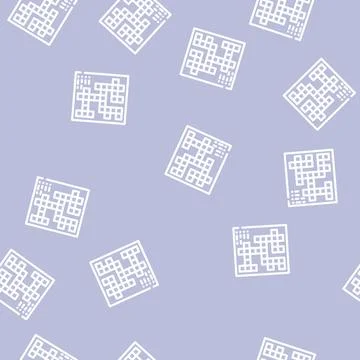 Crossword game line vector seamless pattern black Stock Illustration
