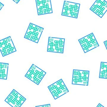 Crossword game vector seamless pattern color Stock Illustration
