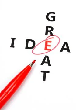 Crossword for great idea Stock Photos