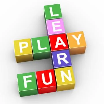 Crossword of learn, play and fun Stock Illustration