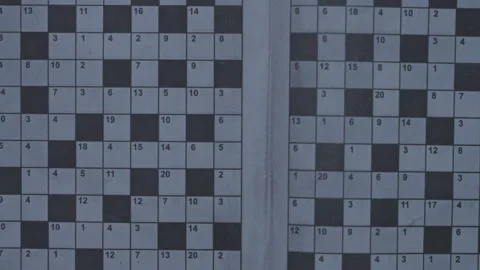 Crossword page with numbering for inserting guessed words Stock Footage 244831212