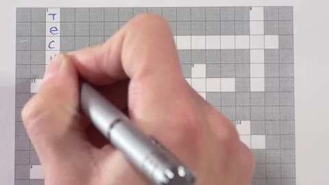 Crossword puzzle with the words technology, mobile, wireless. Stock Footage 184477319