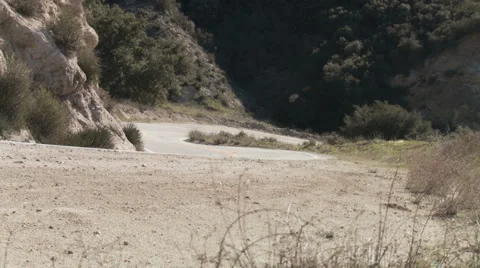 Crotch rocket in curve 1 Stock Footage 1064442