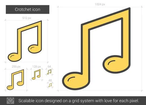 Crotchet line icon Stock Illustration