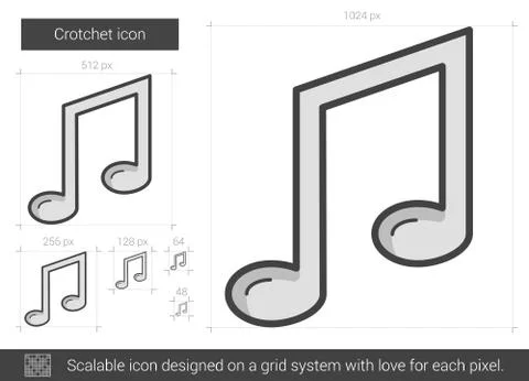 Crotchet line icon Stock Illustration