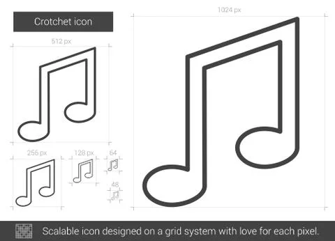 Crotchet line icon. Stock Illustration