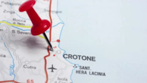 CROTONE on a map Video stock 176938250