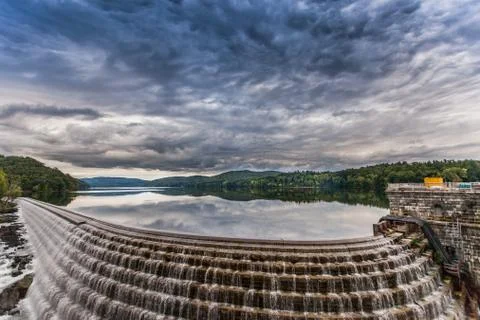 Crotor dam with clouds Stock Photos
