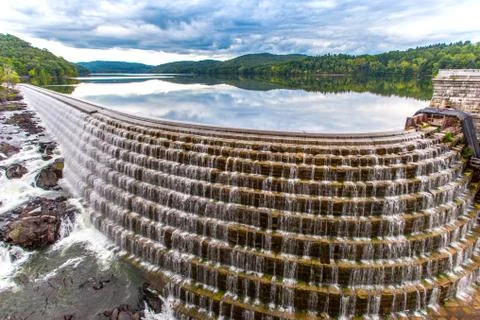 Crotor dam with clouds Stock Photos