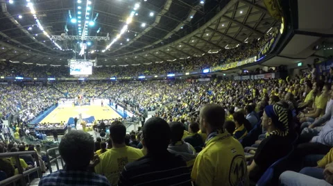 Croud clapping hands after score at basketball game Stock Footage 44637695