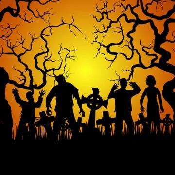 Crouds of zombies Stock Illustration