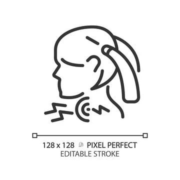 Croup pixel perfect linear icon Stock Illustration