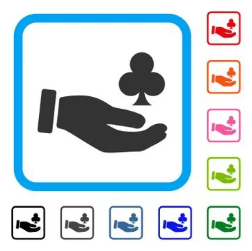 Croupier Hand Framed Icon Stock Illustration