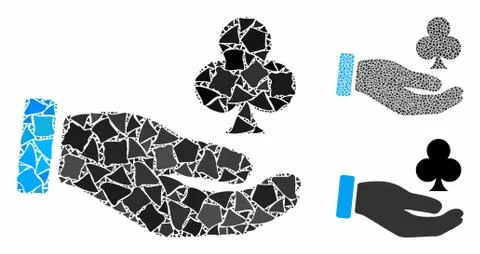 Croupier hand Mosaic Icon of Humpy Parts Stock Illustration