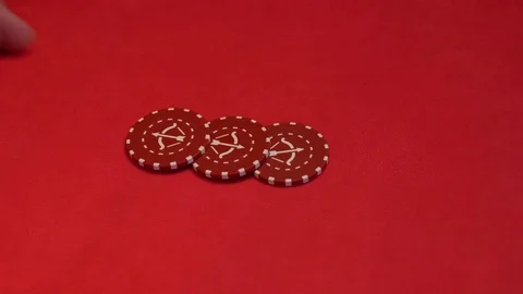 Croupier makes trick with chips. Stock Footage 76745441