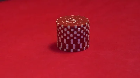 Croupier makes trick with chips. Stock Footage 76809055