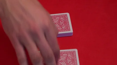 Croupier shuffling cards on gambling table. Stock Footage 75715580