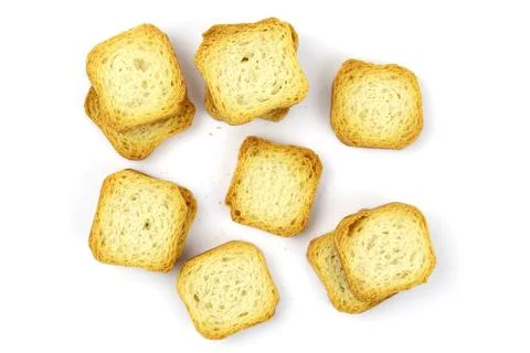 Croutons on a white background. Stock-Fotos