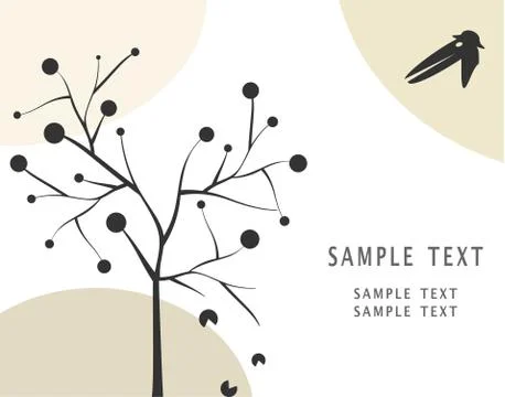 Crow and apple tree Stock Illustration