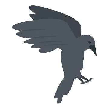 Crow attack icon cartoon vector. Art feather イラスト素材