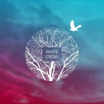 With crow banner Illustrazione stock