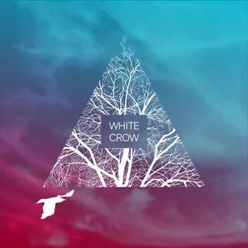 With crow banner Illustrazione stock