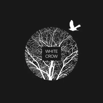 With crow banner Stock Illustration