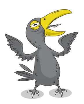 Crow Bird Character vector Stock Illustration