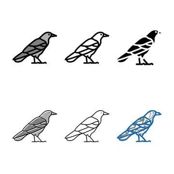 Crow bird color icon vector modern Stockillustratie