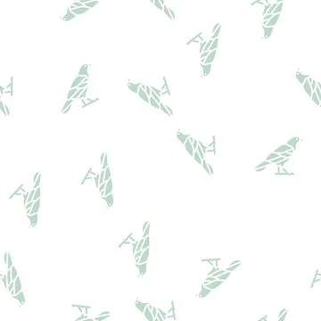 Crow bird glyph seamless pattern Stockillustratie