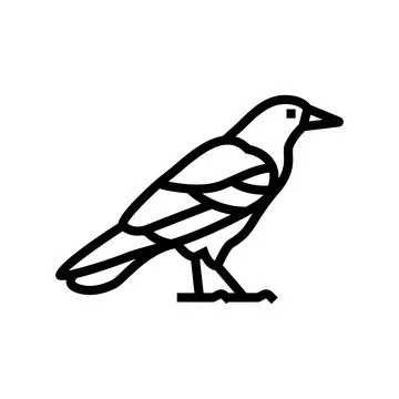 Crow bird line icon vector illustration Stock Illustration