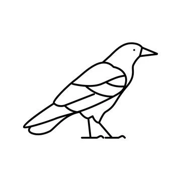 Crow bird line icon vector illustration Illustrazione stock