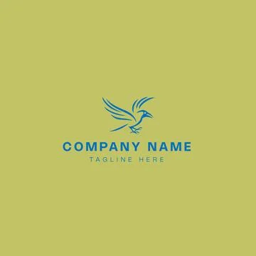 Crow bird logo template vector icon illustration line art style - vector Stock Illustration