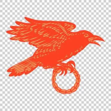 Crow hold the ring Stock Illustration