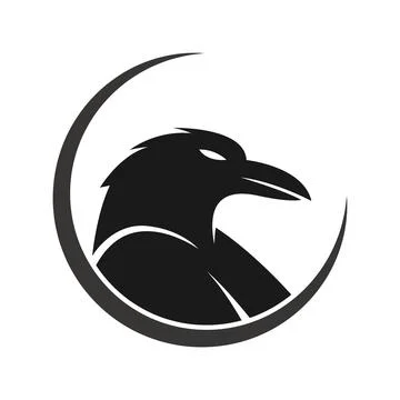 Crow Icon Logo Design Stock Illustration