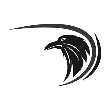 Crow Icon Logo Design Stock Illustration