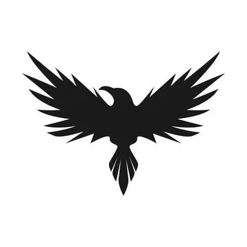 Crow Icon Logo Design Stock Illustration