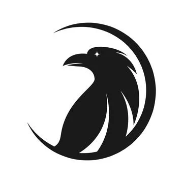 Crow Icon Logo Design Stock Illustration