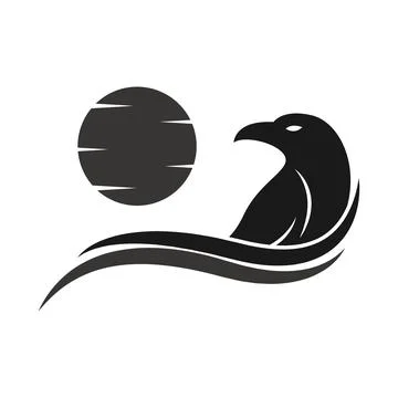 Crow Icon Logo Design Stock Illustration