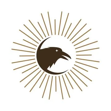 Crow Icon Logo Design Stock Illustration