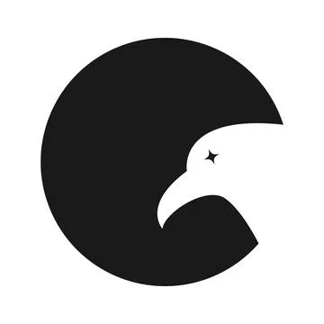 Crow Icon Logo Design Stock Illustration